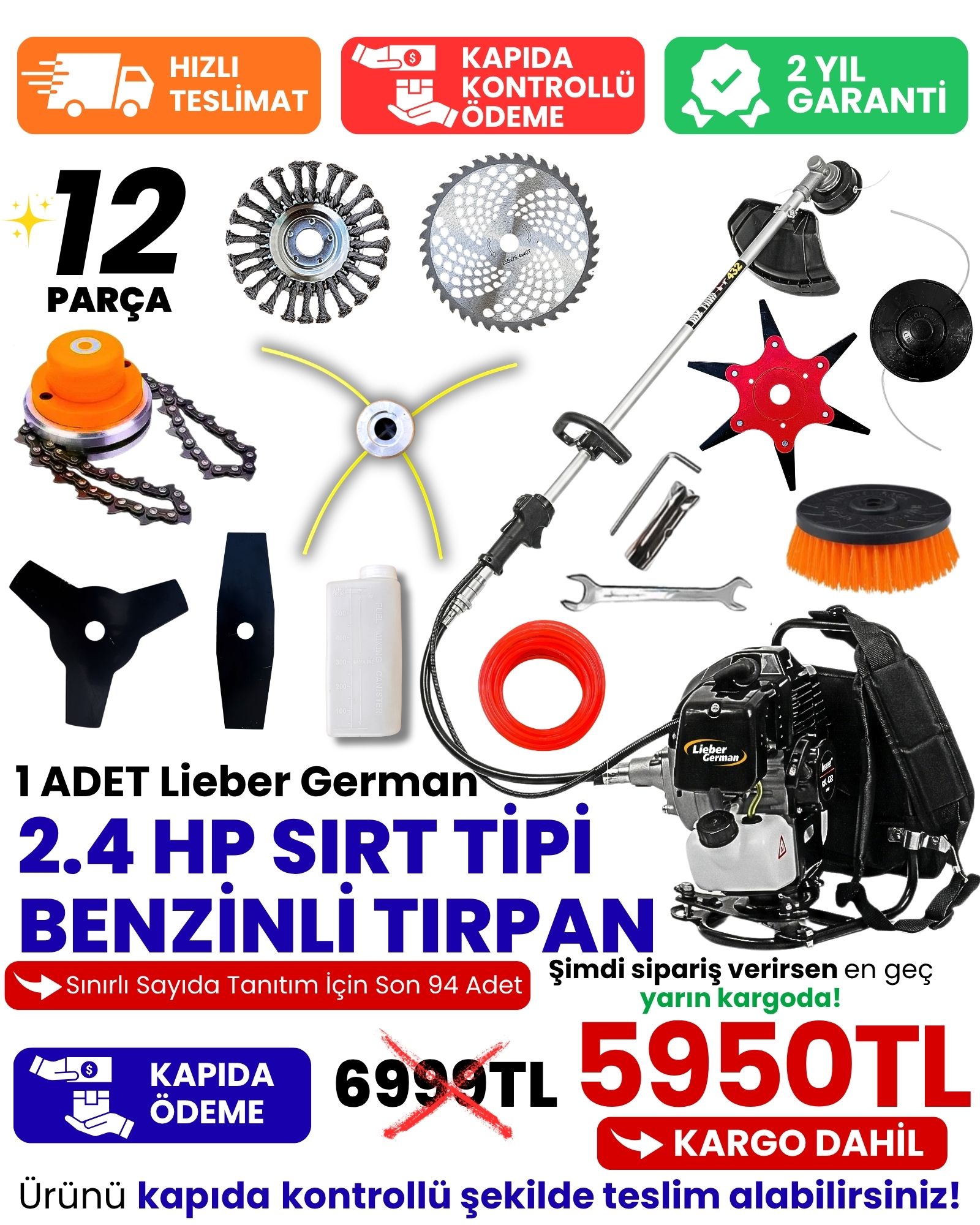 Lieber German Sırt Tipi Tırpan 1